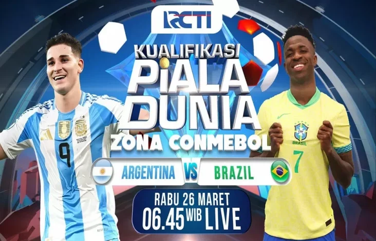 Live di tempat tempat RCTI, Argentina vs Brasil pada Kualifikasi Piala Global 2026 Zona CONMEBOL
