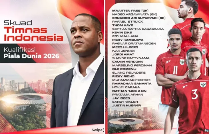Resmi! Daftar Skuad Timnas Indonesia Hadapi Australia kemudian Bahrain